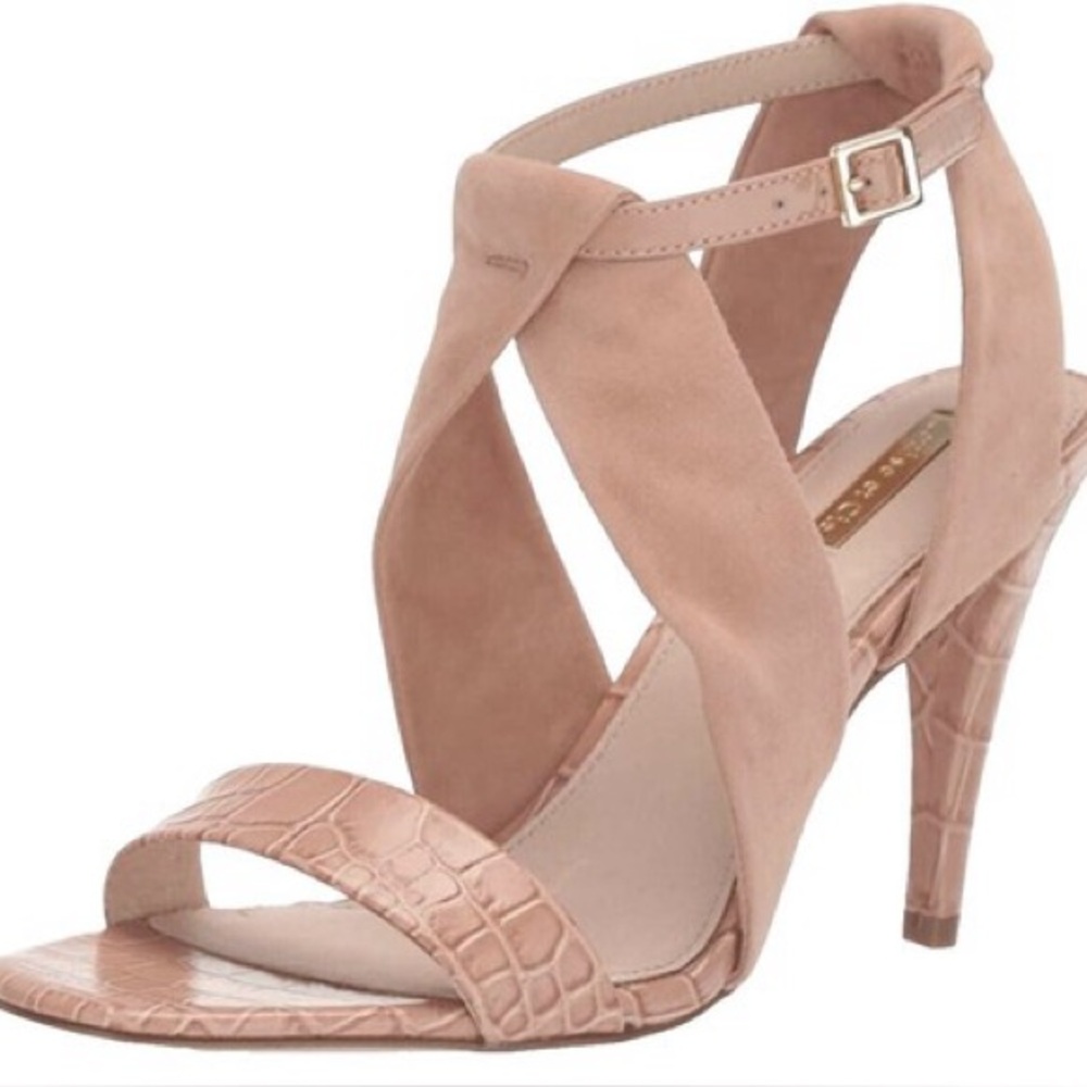 Louise et Cie Kalkin Demure Pink Tan Beige Heels Sandals size 7.5